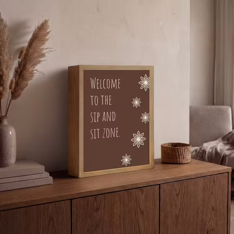 Lightbox - Wandlamp - Bruin - Quote - Bloemen - Zomer — 4