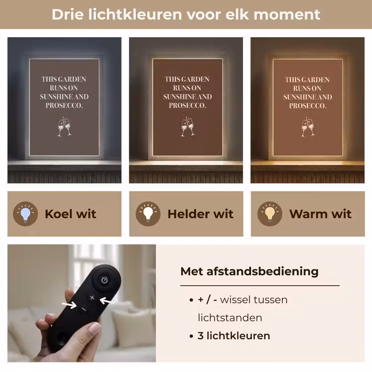 Lightbox - Wandlamp - Bruin - Zomer - Quote - Drinken — 7