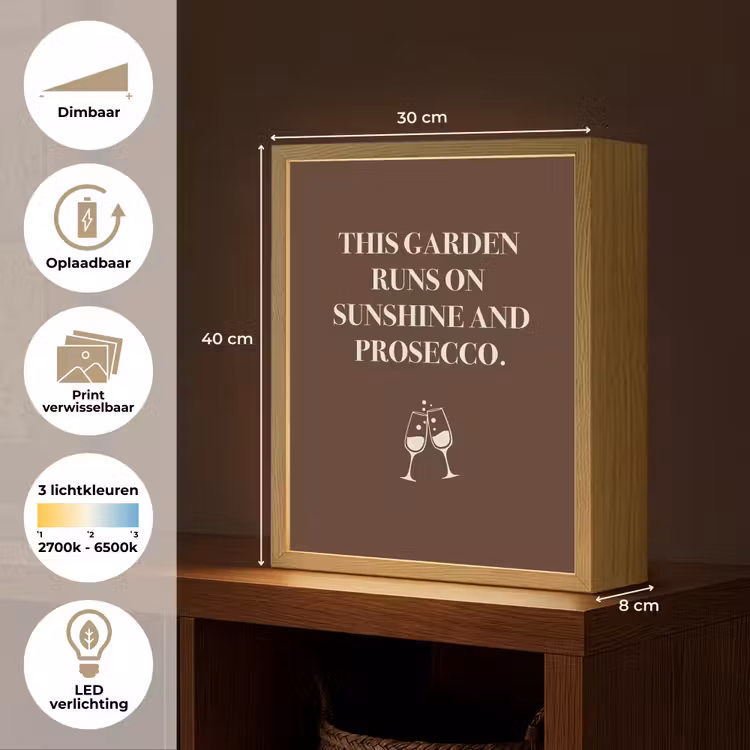 Lightbox - Wandlamp - Bruin - Zomer - Quote - Drinken — 9