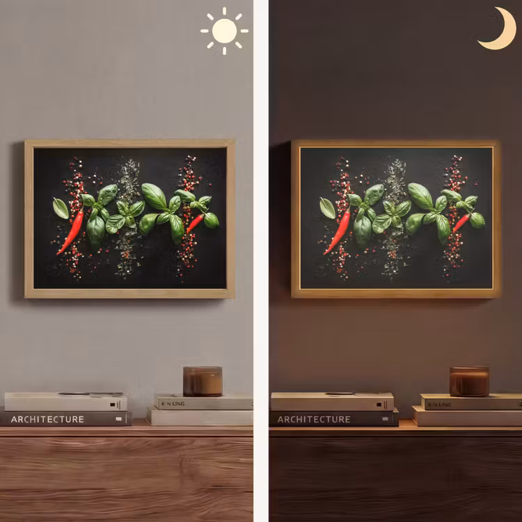 Lightbox - Wandlamp - Chilipepers - Basilicum - Blaadjes - Rood — 6