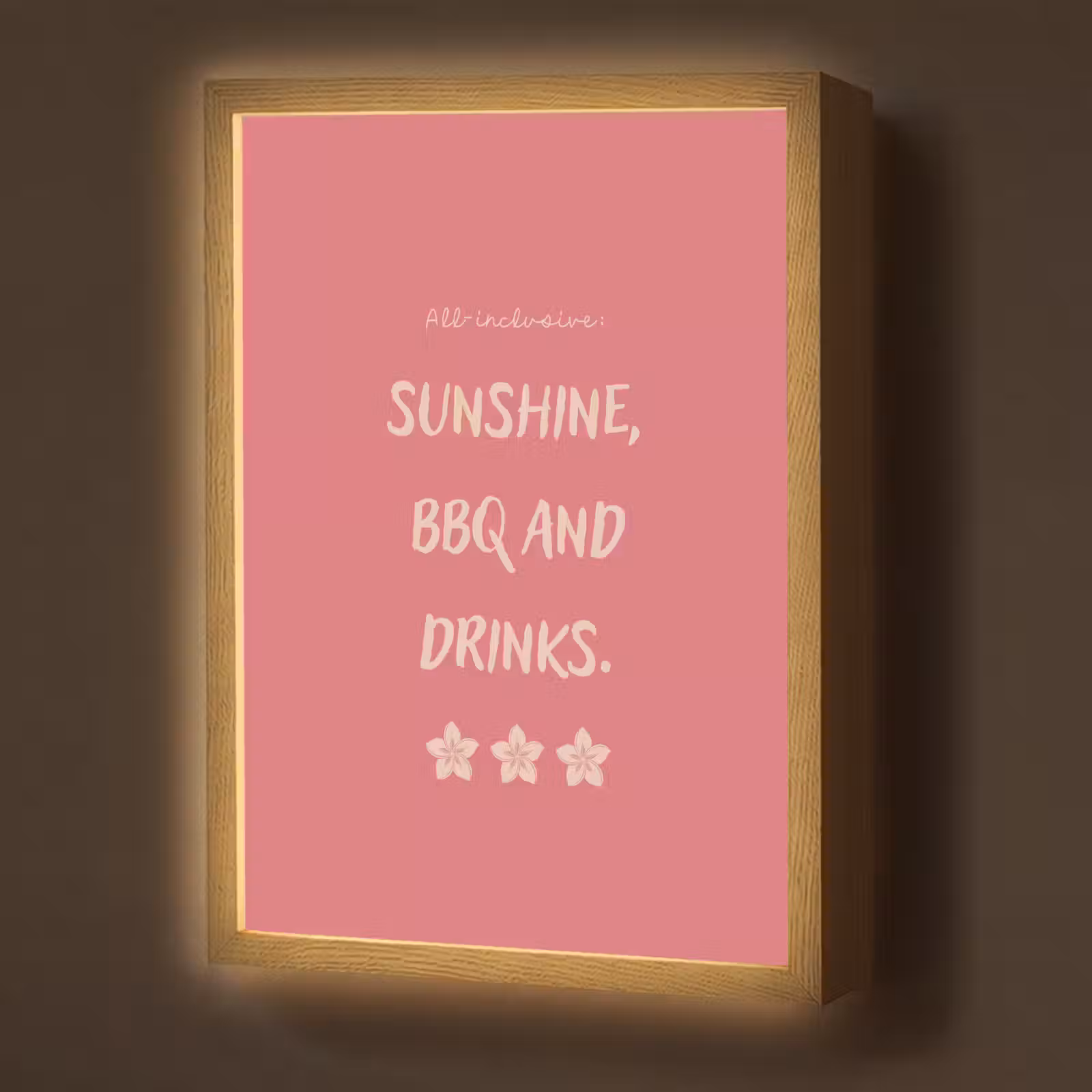 Lightbox - Wandlamp - BBQ - Quote - Roze - Zomer — 1