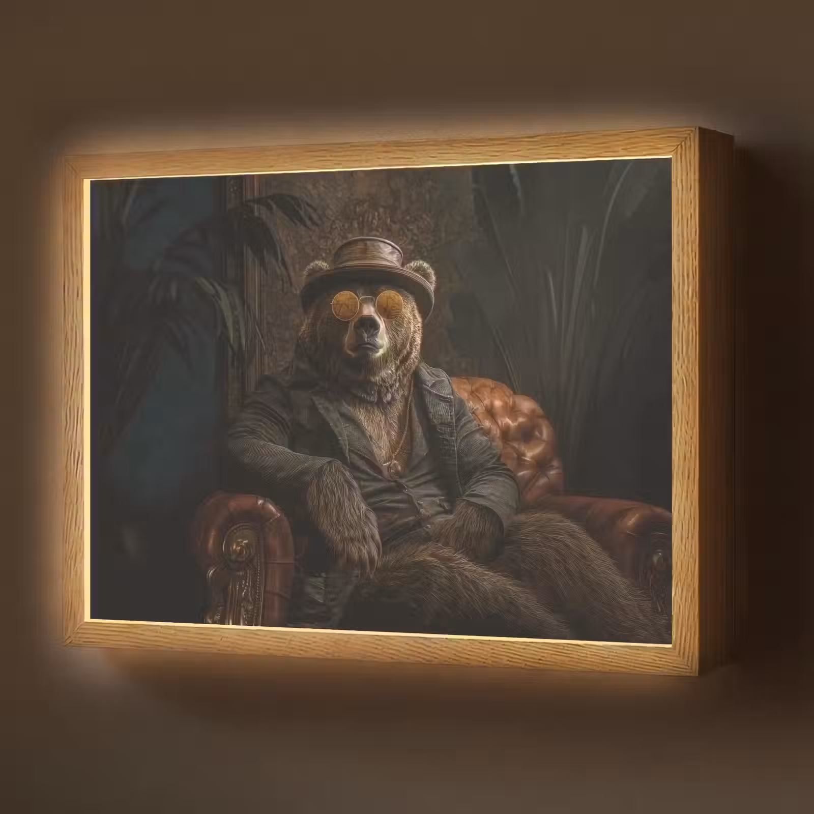 Lightbox - Wandlamp - Beer - Bruin - Pak - Hoed — 1