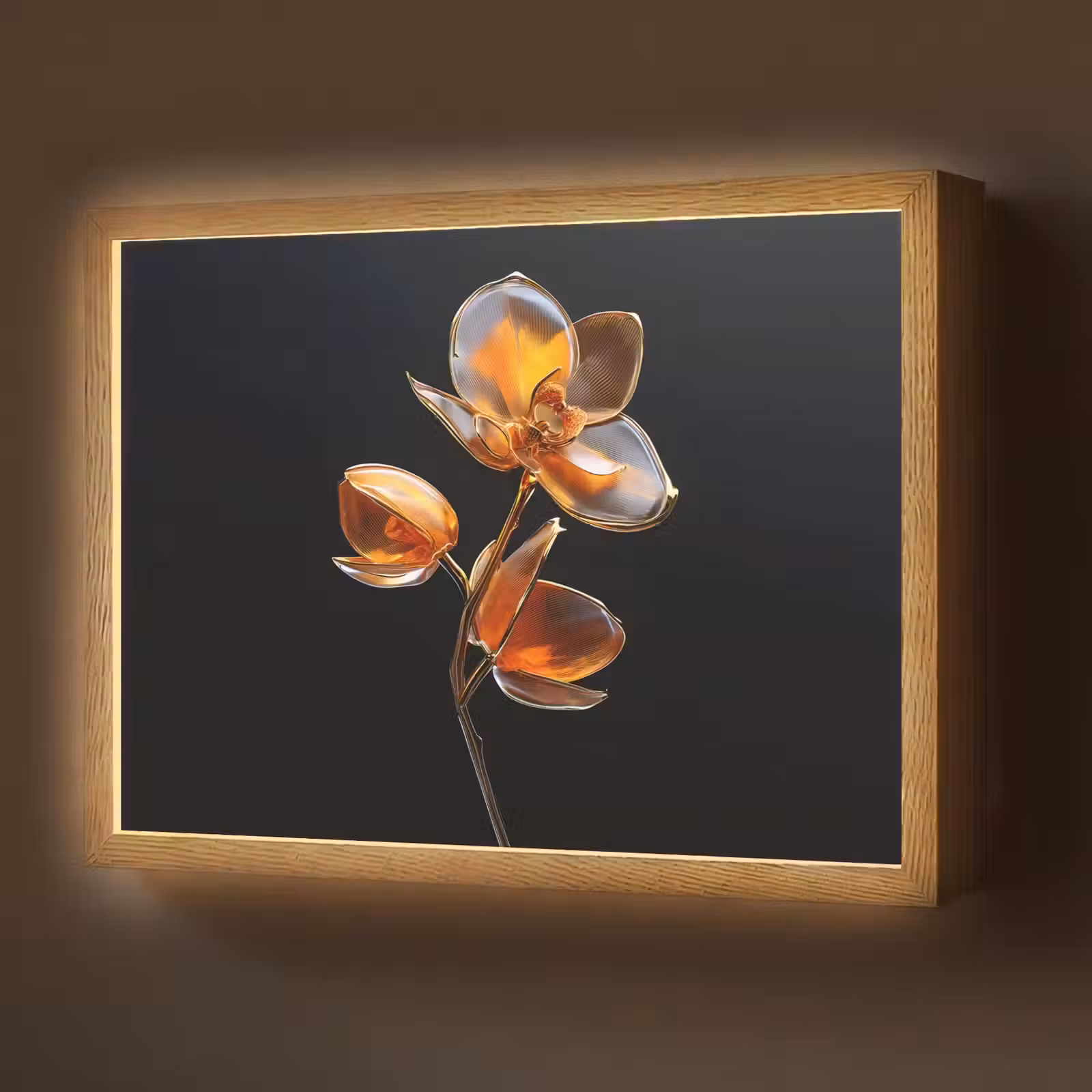 Lightbox - Wandlamp - Bloem - Orchidee - Oranje — 1
