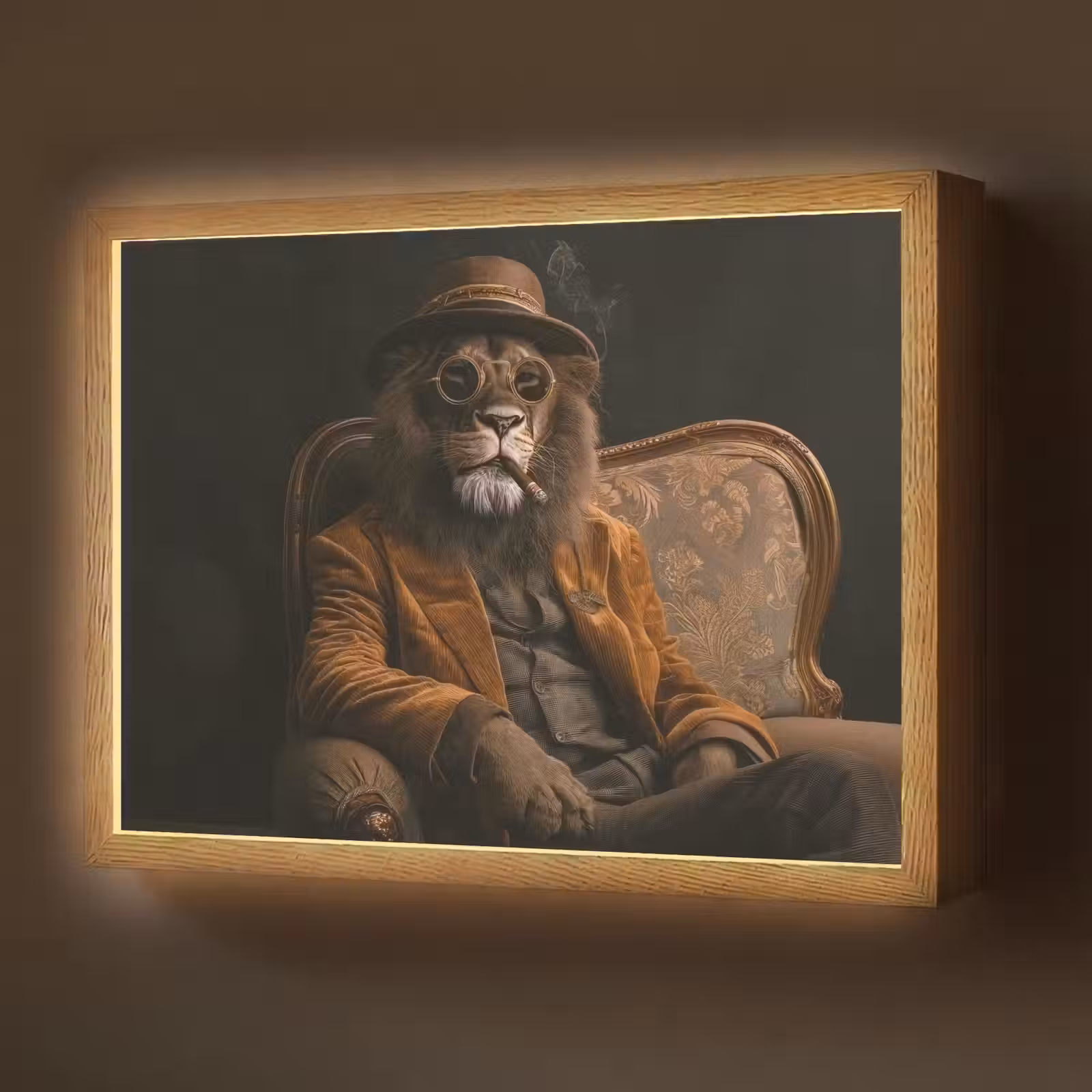 Lightbox - Wandlamp - Bril - Leeuw - Bank - Hoed — 1