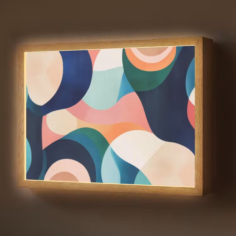 Lightbox - Wandlamp - Abstract - Blauw - Roze — 1