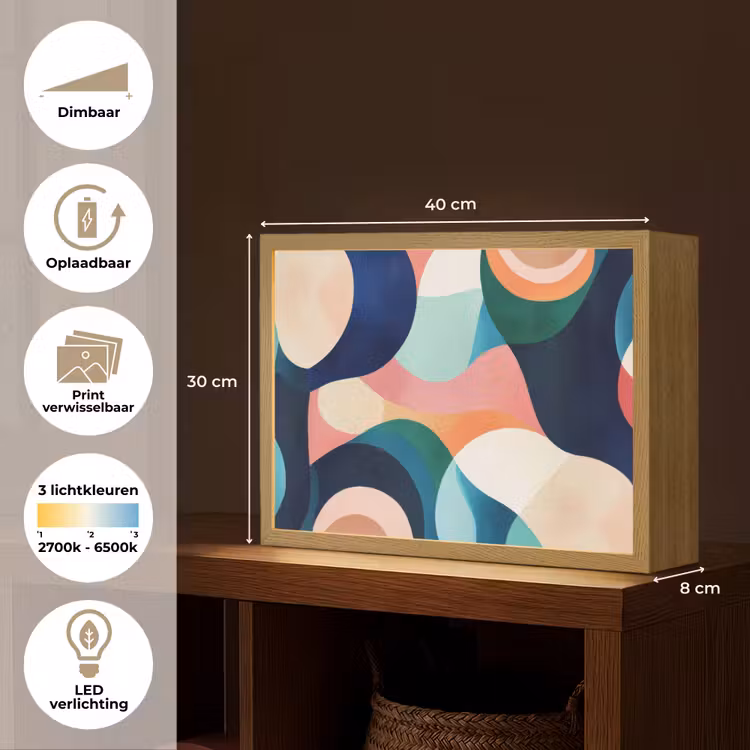 Lightbox - Wandlamp - Abstract - Blauw - Roze — 10