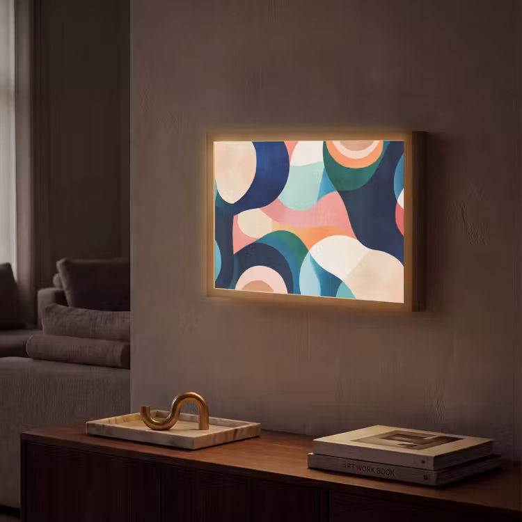 Lightbox - Wandlamp - Abstract - Blauw - Roze — 2