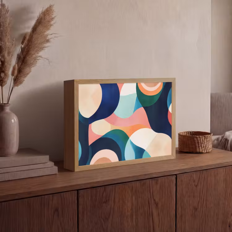 Lightbox - Wandlamp - Abstract - Blauw - Roze — 4
