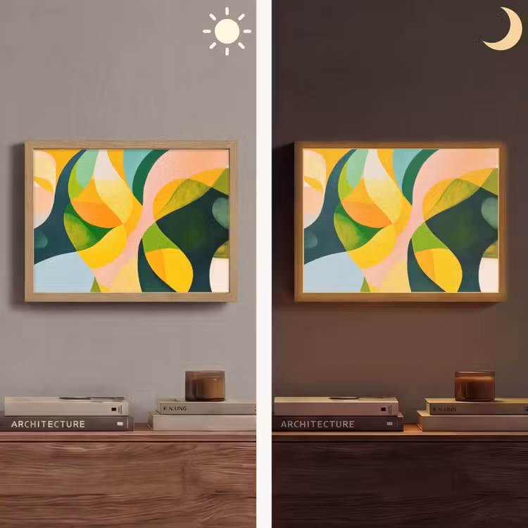 Lightbox - Wandlamp - Abstract - Geel - Roze - Groen — 6