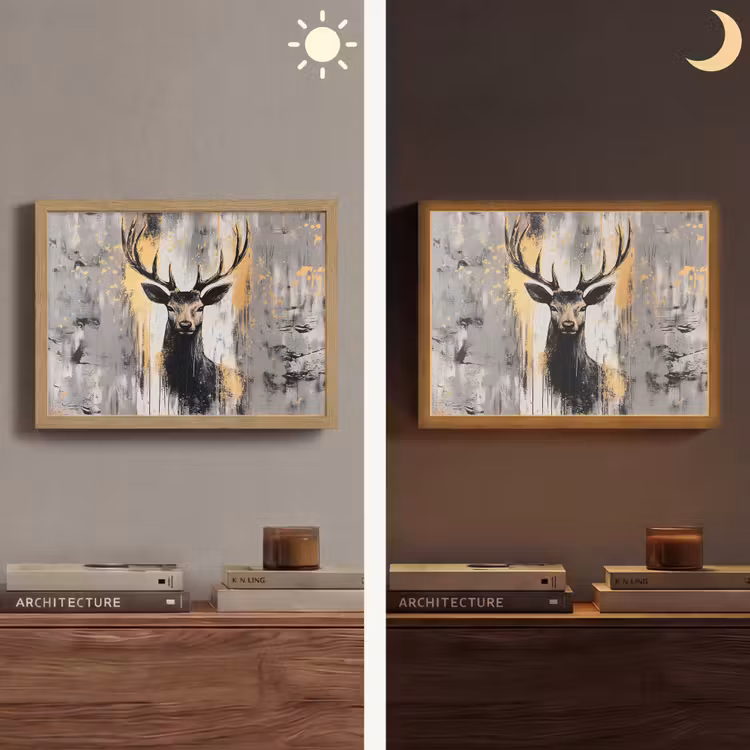 Lightbox - Wandlamp - Abstract - Hert - Gewei - Goud — 6