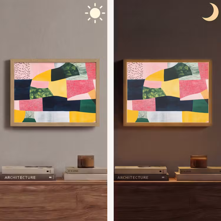 Lightbox - Wandlamp - Abstract - Roze - Lappen - Vormen - Geel — 6
