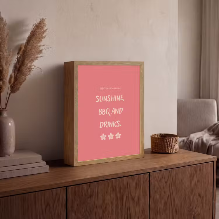 Lightbox - Wandlamp - BBQ - Quote - Roze - Zomer — 4