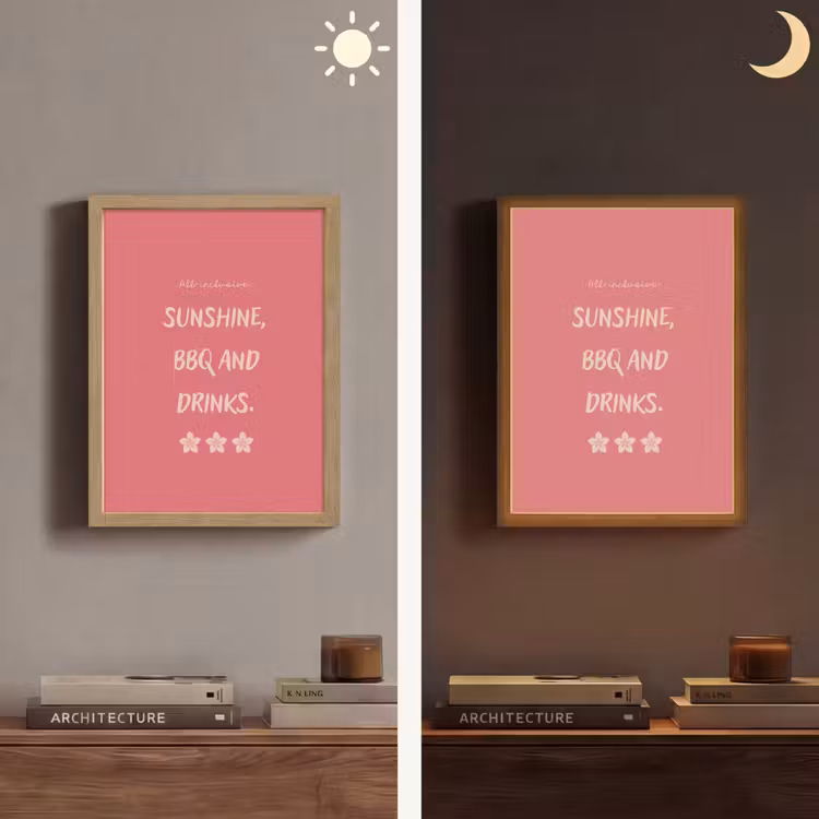 Lightbox - Wandlamp - BBQ - Quote - Roze - Zomer — 5