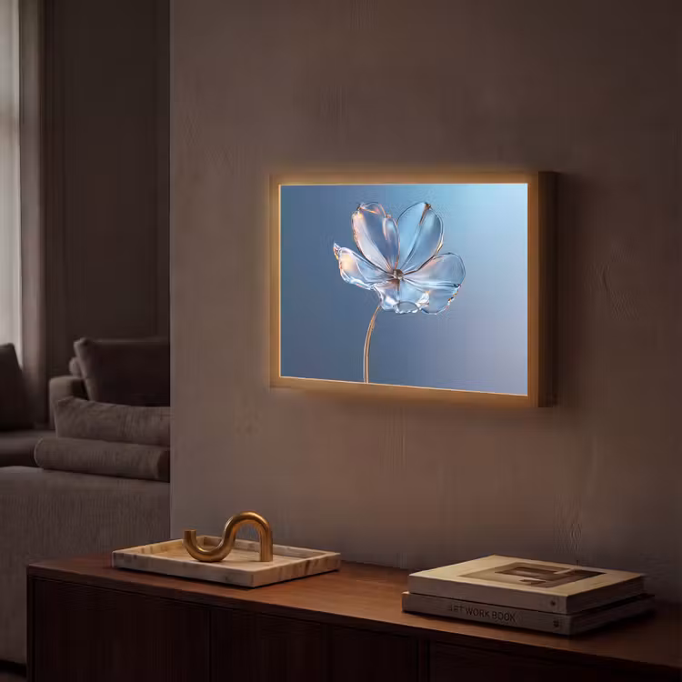 Lightbox - Wandlamp - Blauw - Bloem - Glazen - Sierlijk — 2