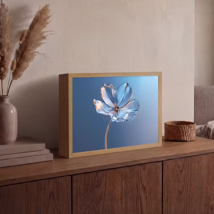 Lightbox - Wandlamp - Blauw - Bloem - Glazen - Sierlijk — 4