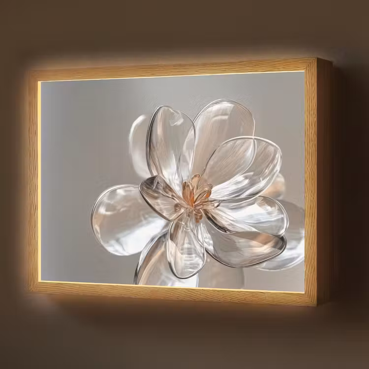 Lightbox - Wandlamp - Bloem - Glazen - Doorzichtig — 1