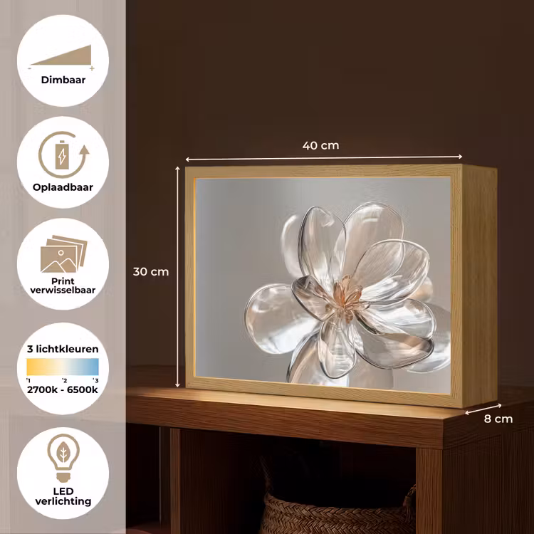 Lightbox - Wandlamp - Bloem - Glazen - Doorzichtig — 10