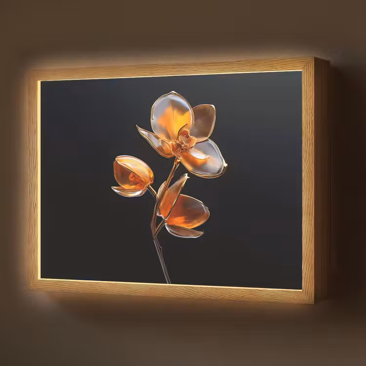 Lightbox - Wandlamp - Bloem - Orchidee - Oranje — 1
