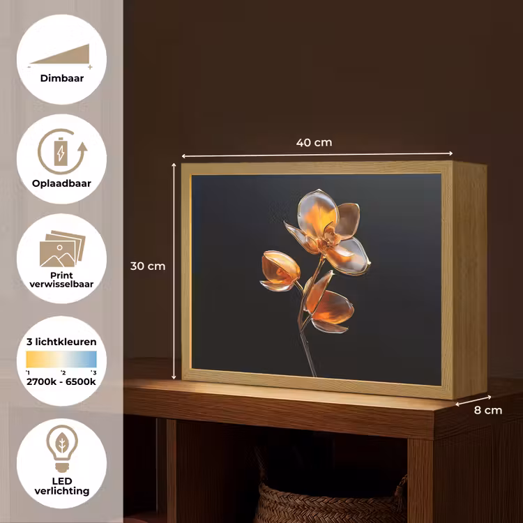 Lightbox - Wandlamp - Bloem - Orchidee - Oranje — 10