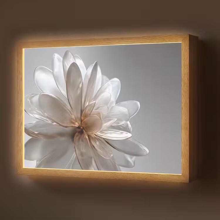 Lightbox - Wandlamp - Bloem - Wit - Neutraal — 1