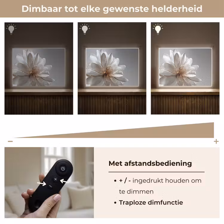 Lightbox - Wandlamp - Bloem - Wit - Neutraal — 9