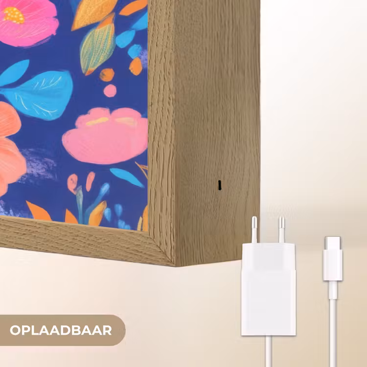 Lightbox - Wandlamp - Bloemen - Blauw - Roze — 7