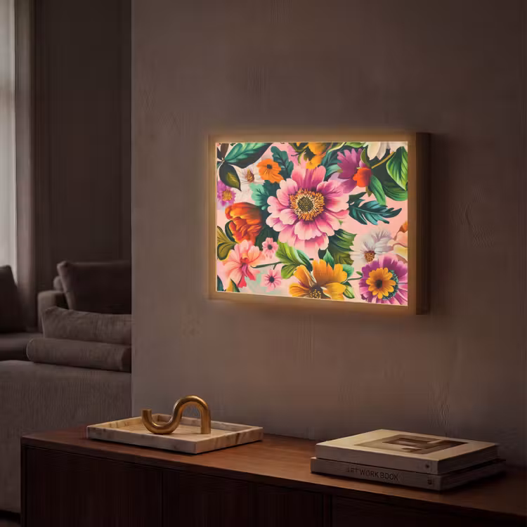 Lightbox - Wandlamp - Bloemen - Kleurrijk - Roze — 2