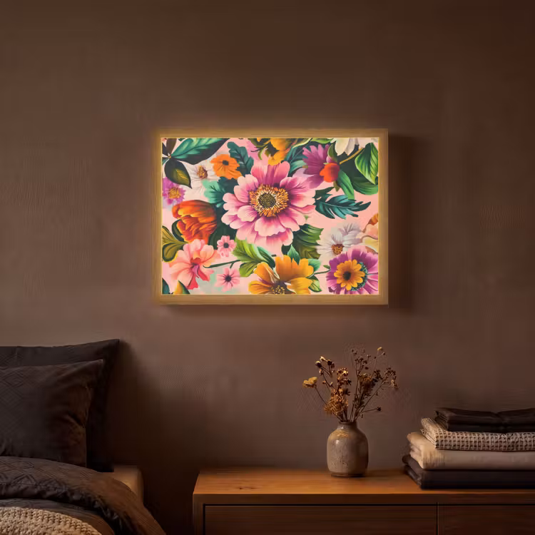 Lightbox - Wandlamp - Bloemen - Kleurrijk - Roze — 3