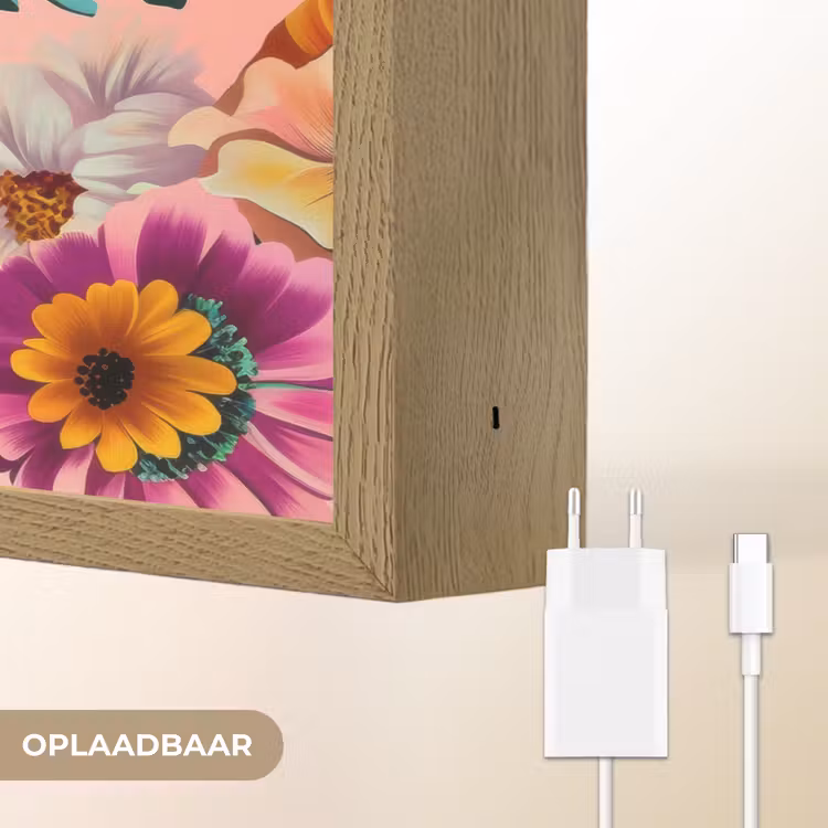Lightbox - Wandlamp - Bloemen - Kleurrijk - Roze — 7