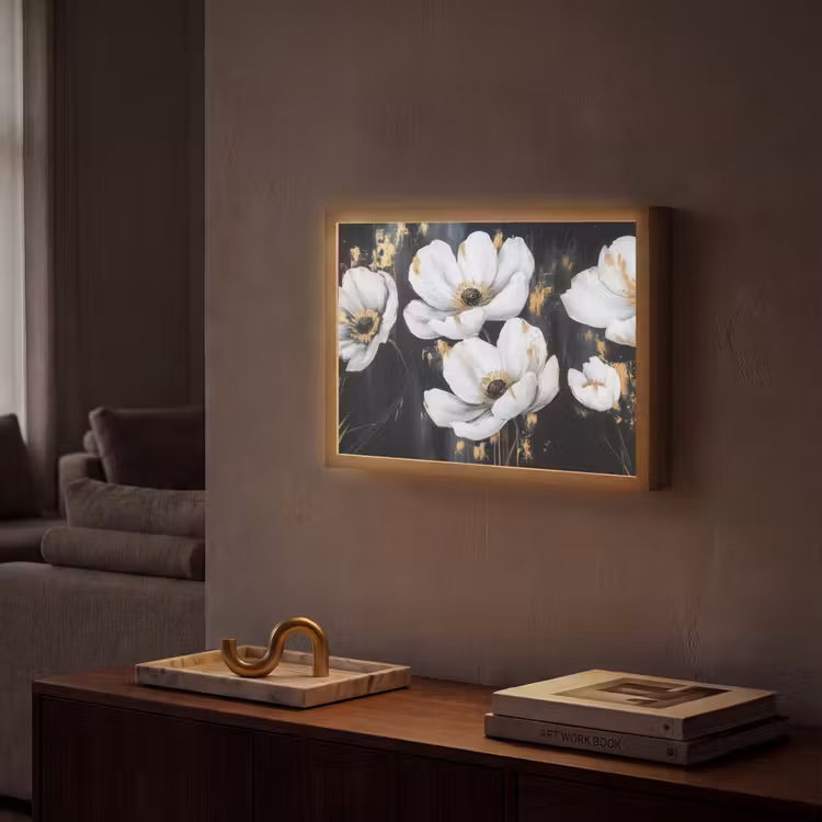 Lightbox - Wandlamp - Bloemen - Wit - Abstract — 2