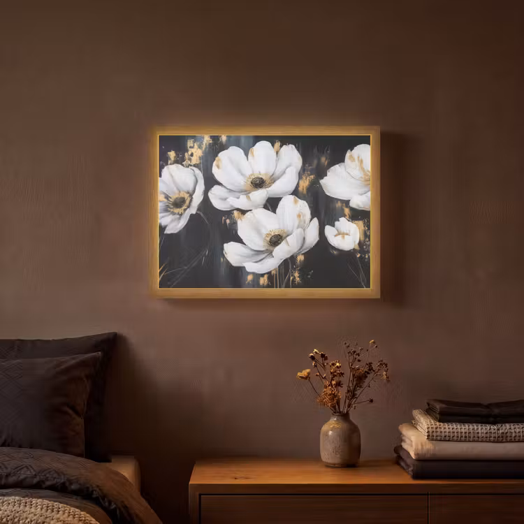 Lightbox - Wandlamp - Bloemen - Wit - Abstract — 3
