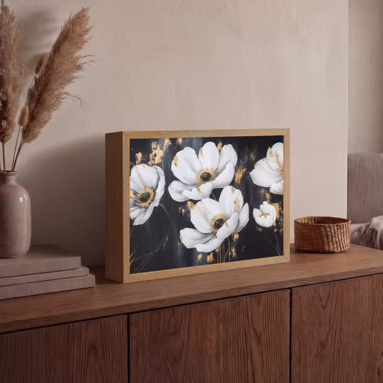 Lightbox - Wandlamp - Bloemen - Wit - Abstract — 4