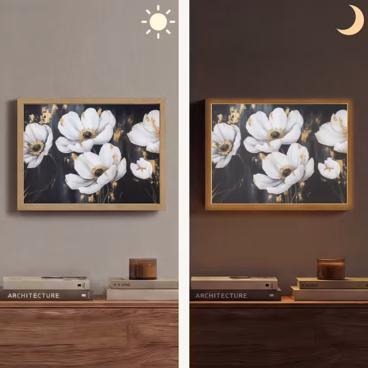 Lightbox - Wandlamp - Bloemen - Wit - Abstract — 6