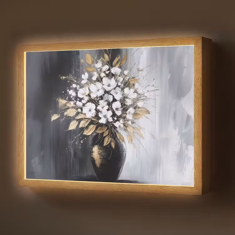 Lightbox - Wandlamp - Bloemen - Wit - Vaas - Abstract — 1