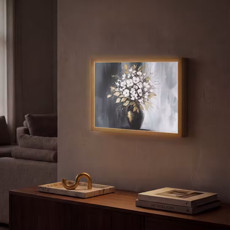 Lightbox - Wandlamp - Bloemen - Wit - Vaas - Abstract — 2