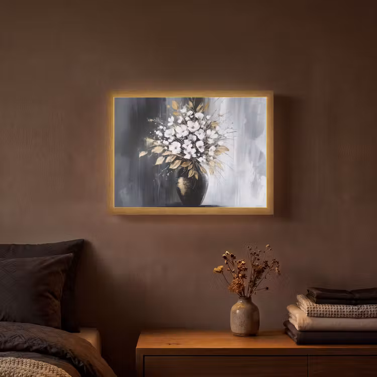 Lightbox - Wandlamp - Bloemen - Wit - Vaas - Abstract — 3
