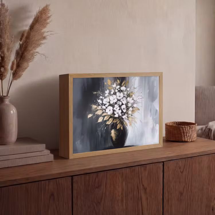 Lightbox - Wandlamp - Bloemen - Wit - Vaas - Abstract — 4