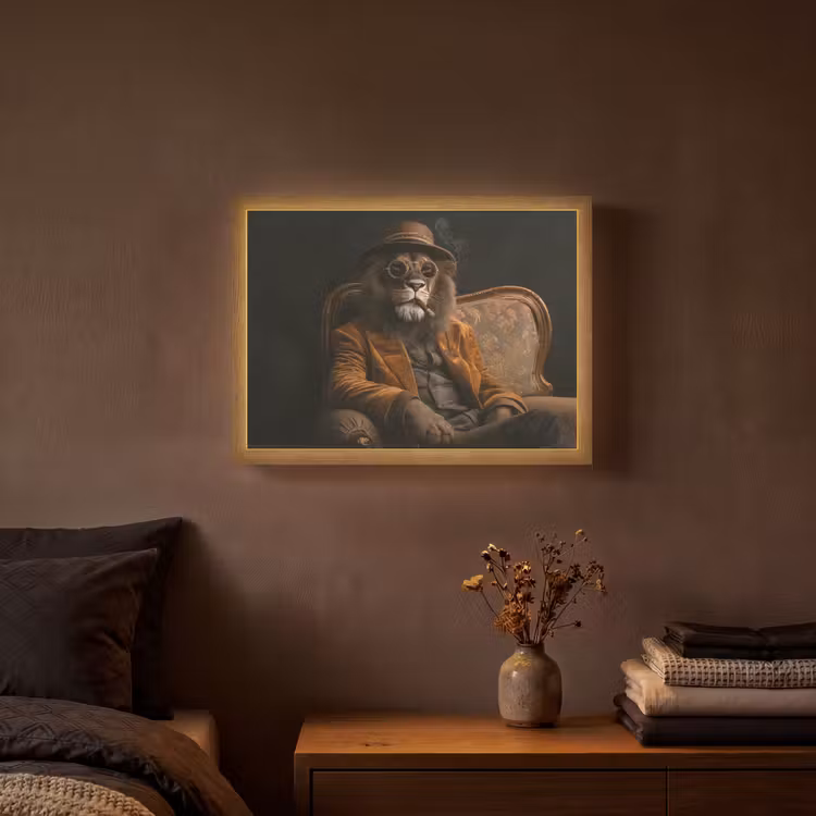 Lightbox - Wandlamp - Bril - Leeuw - Bank - Hoed — 3