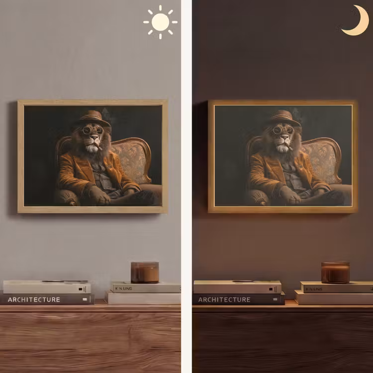 Lightbox - Wandlamp - Bril - Leeuw - Bank - Hoed — 6