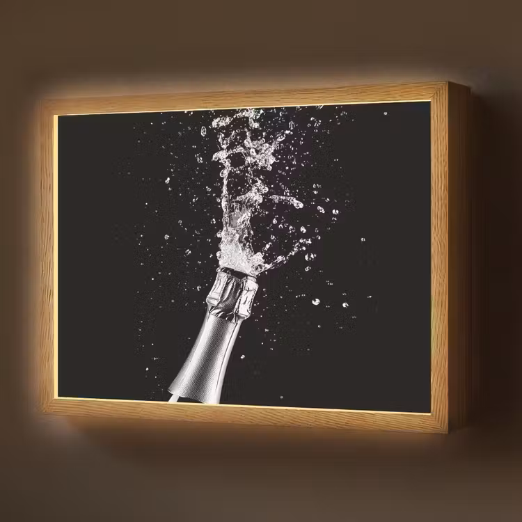 Lightbox - Wandlamp - Champagne - Zwart - Spetters - Popping — 1