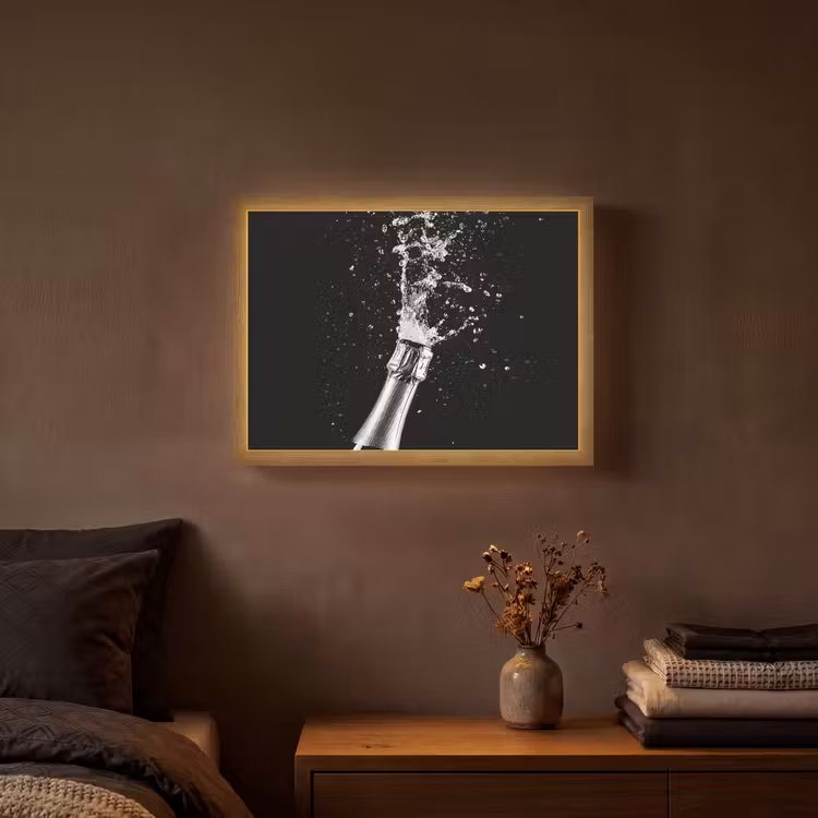Lightbox - Wandlamp - Champagne - Zwart - Spetters - Popping — 3