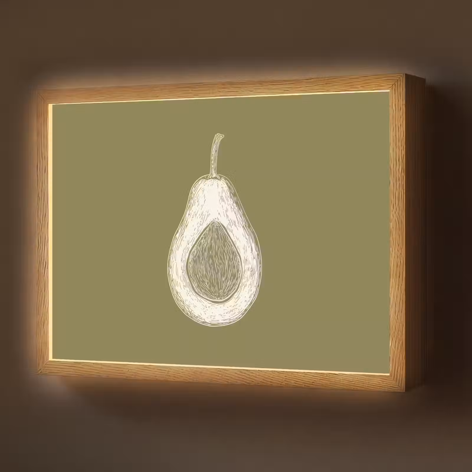 Lightbox - Wandlamp - Avocado - Minimalistisch - Illustratie - Groen — 1