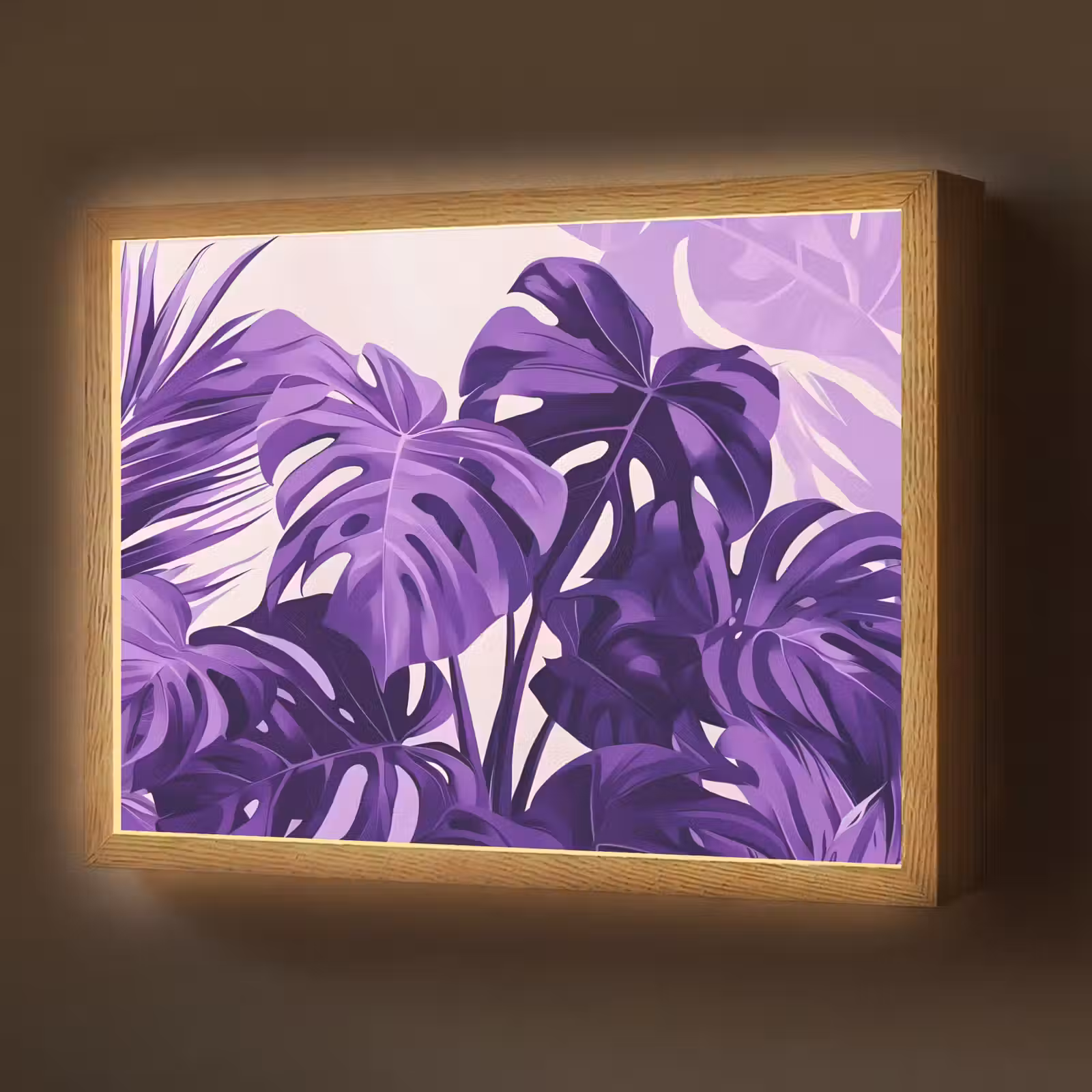 Lightbox - Wandlamp - Bladeren - Paars - Tropisch - Abstract — 1
