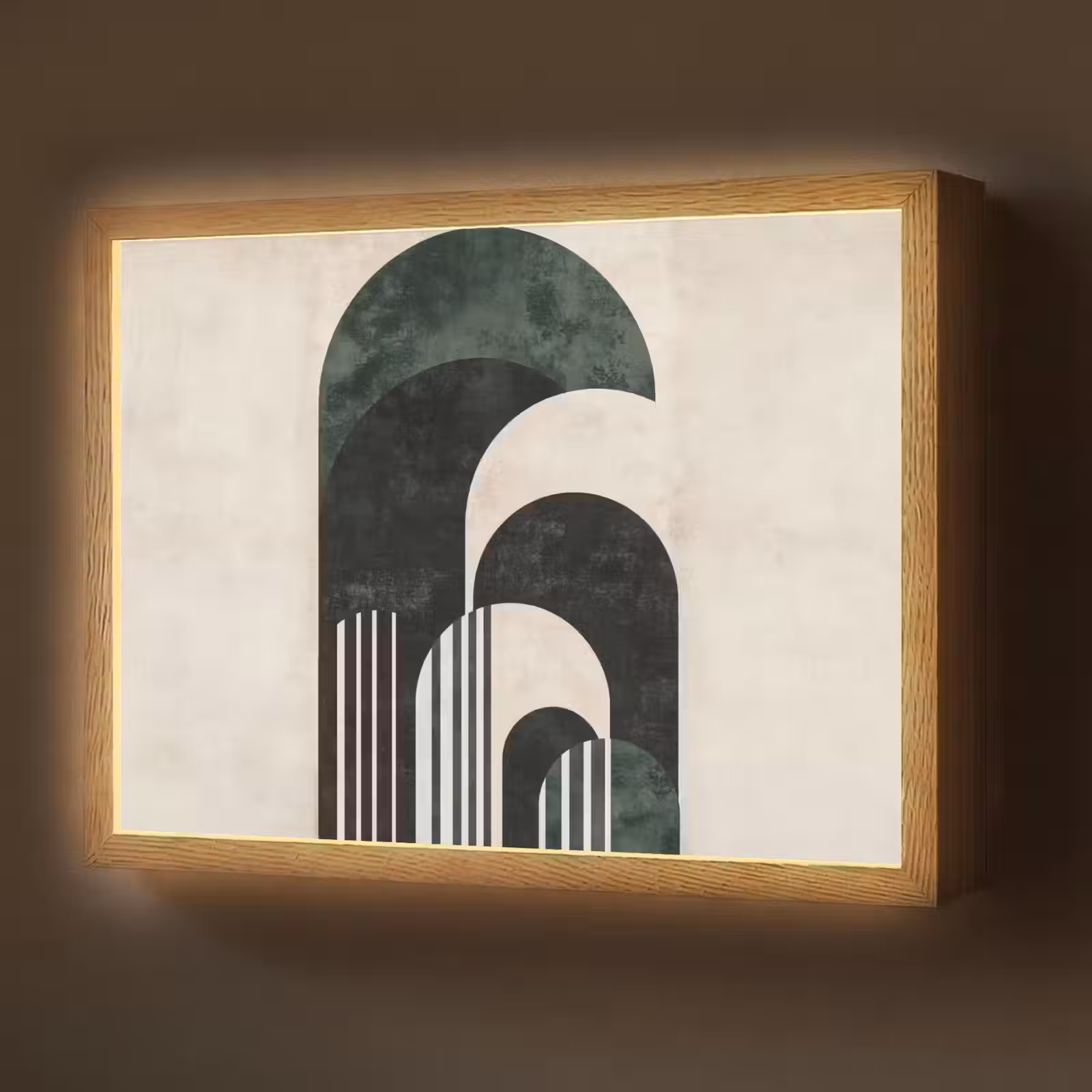 Lightbox - Wandlamp - Bogen - Donkergroen - Lijnen — 1