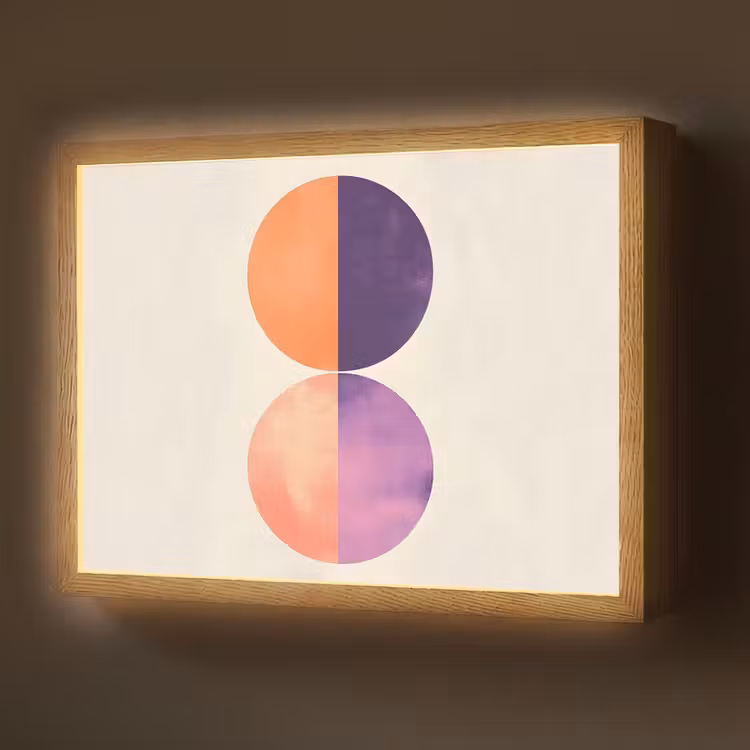 Lightbox - Wandlamp - Abstract - Cirkels - Paars — 1