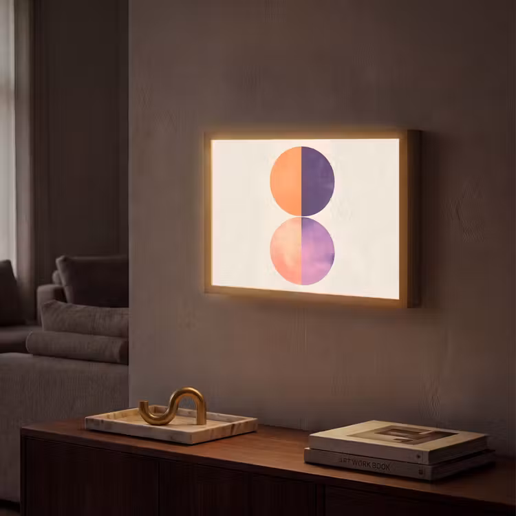 Lightbox - Wandlamp - Abstract - Cirkels - Paars — 2