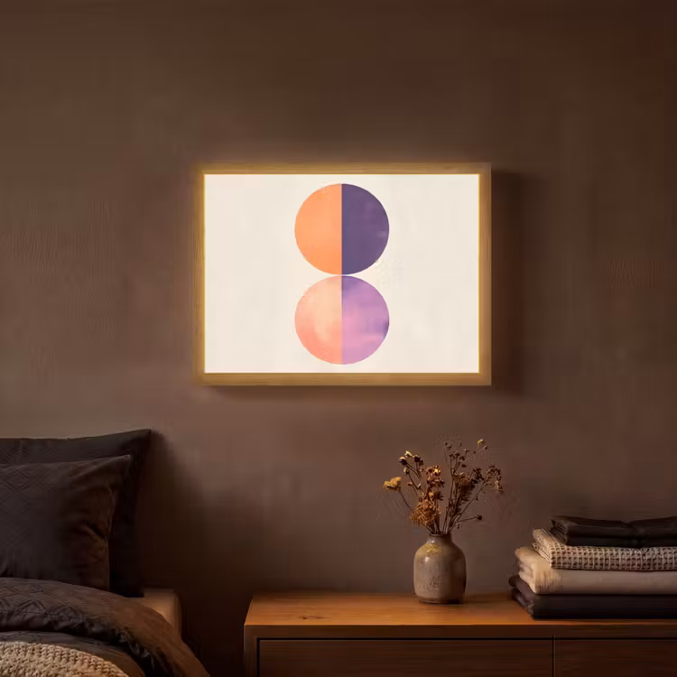 Lightbox - Wandlamp - Abstract - Cirkels - Paars — 3