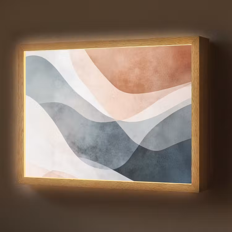 Lightbox - Wandlamp - Abstract - Golven - Blauw — 1