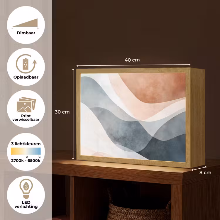 Lightbox - Wandlamp - Abstract - Golven - Blauw — 10