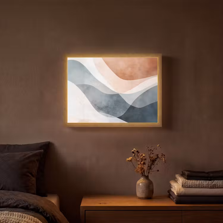 Lightbox - Wandlamp - Abstract - Golven - Blauw — 3